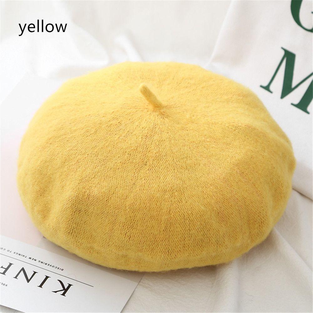 Wool Beret Hats Women Winter French Hat Girls Solid Color Fashion Autumn Winter Beret Hat For Women Flat Cap Hat Felt Berets