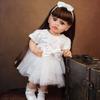 KEIUMI Full Body Silikon Vinyl Reborn Baby Doll 55 cm Jente Realistisk Langt hår Prinsesse Bebe Newborn Dukke For barn Bursdag Påskegaver
