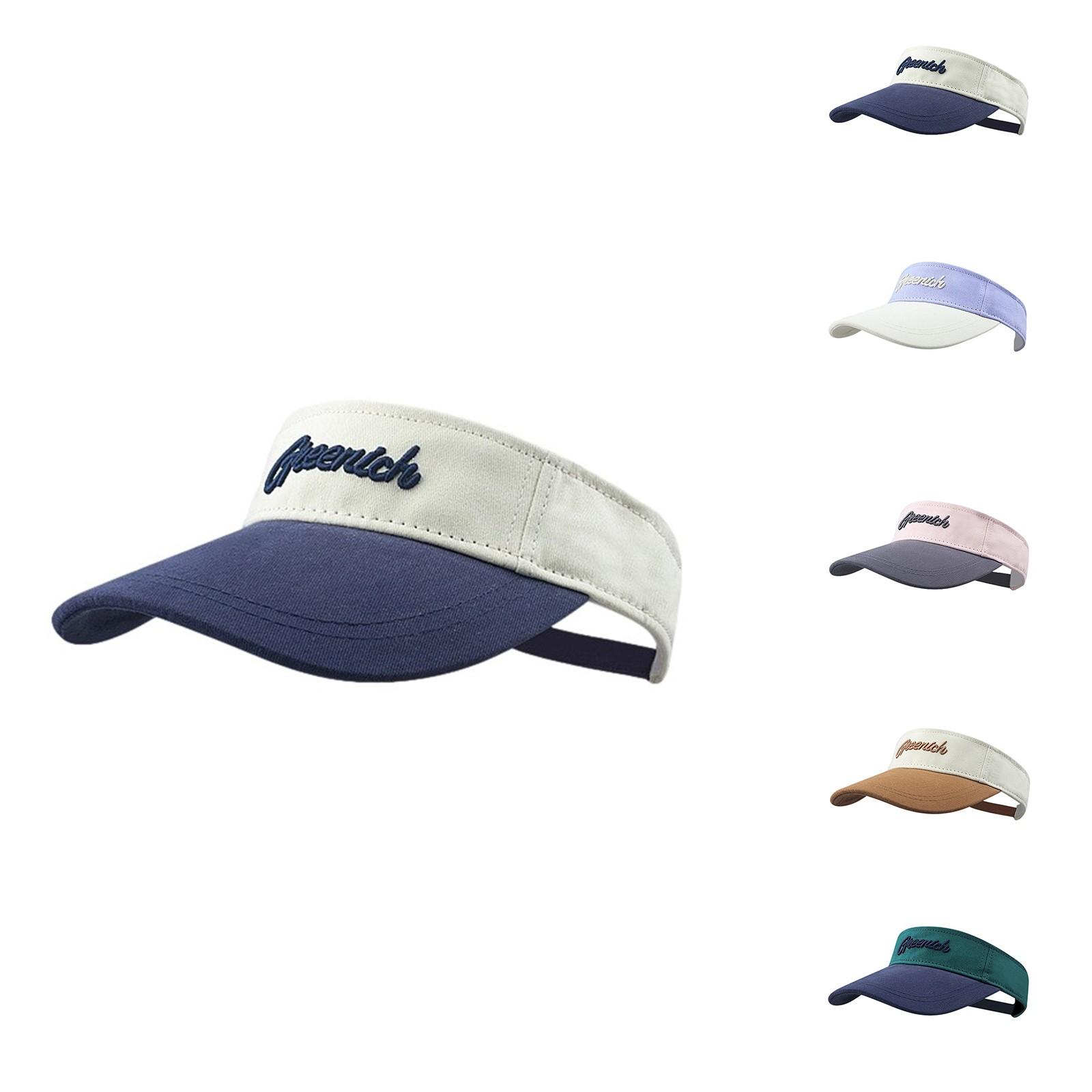 

Contrast Color Hollow Hat Sports Running Tennis Hat Sun Visor Baseball Hat One Size рожевий