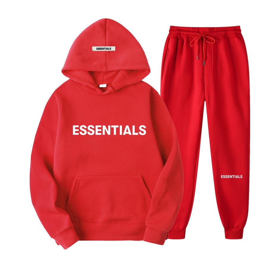 2024 Fear of God Essentials Unisex Hoodie Set - Doppelnähte, High Street Stil für Herbst/Winter