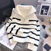 Sweater Pullover Women Spring and Autumn Underwear 2023 New Zipper Stripe Underlay Short Style Popular Premium Sweater Female