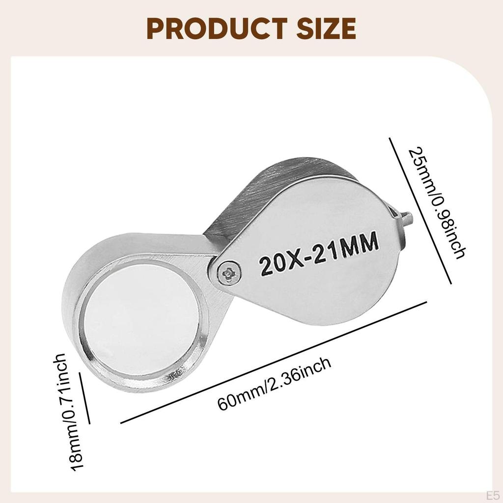 Jeweler Loupe Magnifier Glass Easy To Use, Foldable Durability, Portable, Professional