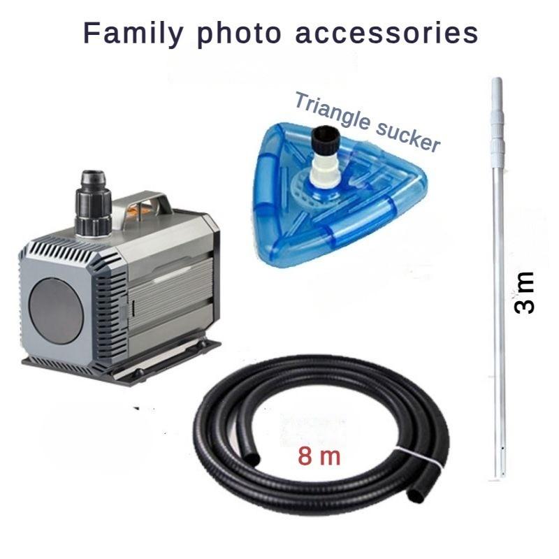 

100W Fish Pond Sewage Suction Machine Strong Swimming Pool Cleaner Triangle Brush Head with Telescopic Rod