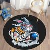 Spaceman Round Rug Cartoon Round Carpet for Living Room Kids Room Astronaut Floor Mat Children Bedroom Soft Kitchen Area Rug