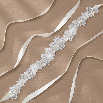 Crystal Rhinestones Wedding Belt Imitation Pearl Bridal Belts Sash For Women Party Evening Dress Brides Jewelry