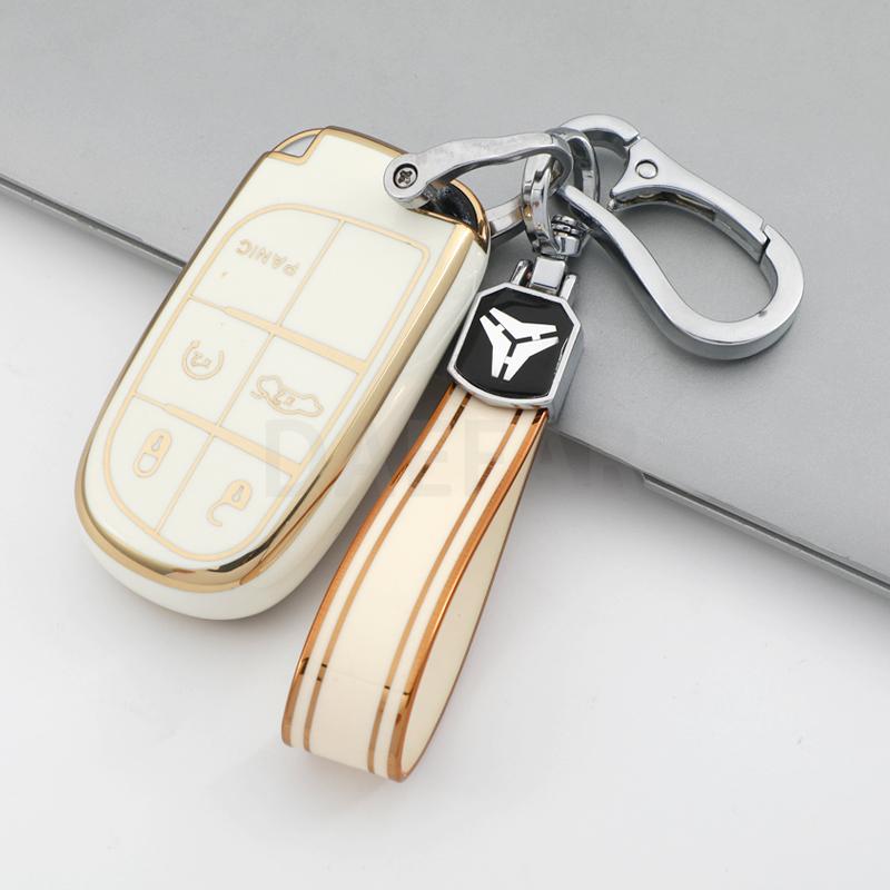 5 Buttons Tpu Smart Auto Key Fob Case Cover For Jeep Cherokee Wrangler Compass Renegade Grand Patriot Grand Keychain