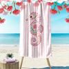 Pink Floral Seahorse Design Beach Towel Quick-drying for Travel Outdoor Sports Jogging Beach and Swimming
