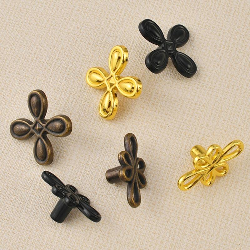 4lots Clovers Cabinet Pull Retros Brasses Heavy Type Zincs Alloys Handle for Cupboard Dresser Drawers