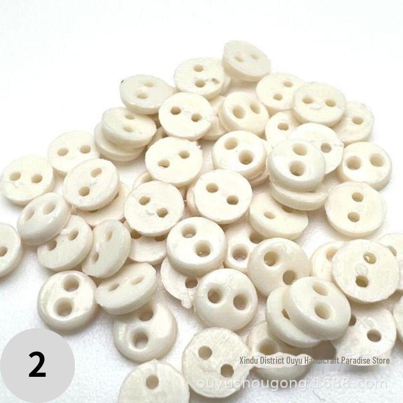 4mm Dual-Eye Plastic Buckle with Edge Button for DIY Felt Doll Accessory