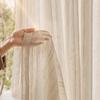 SXYITE Linen Style Linen Solid Antique 176cm X 200cm 1 Lace Prevents Outside Suitable for Bedroom and Living Organza Weave Curtain, Blend, Color,