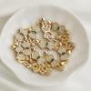 14K Gold-Filled Zircon Bow Connector Clasp with Fan-shaped Pearl for DIY Jewelry Accessories