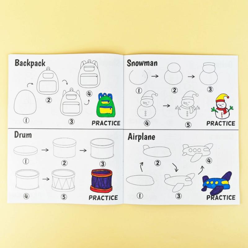 1BOOK children's stick figure cartoon graffiti step by step to learn to draw early education enlightenment fun coloring painting book