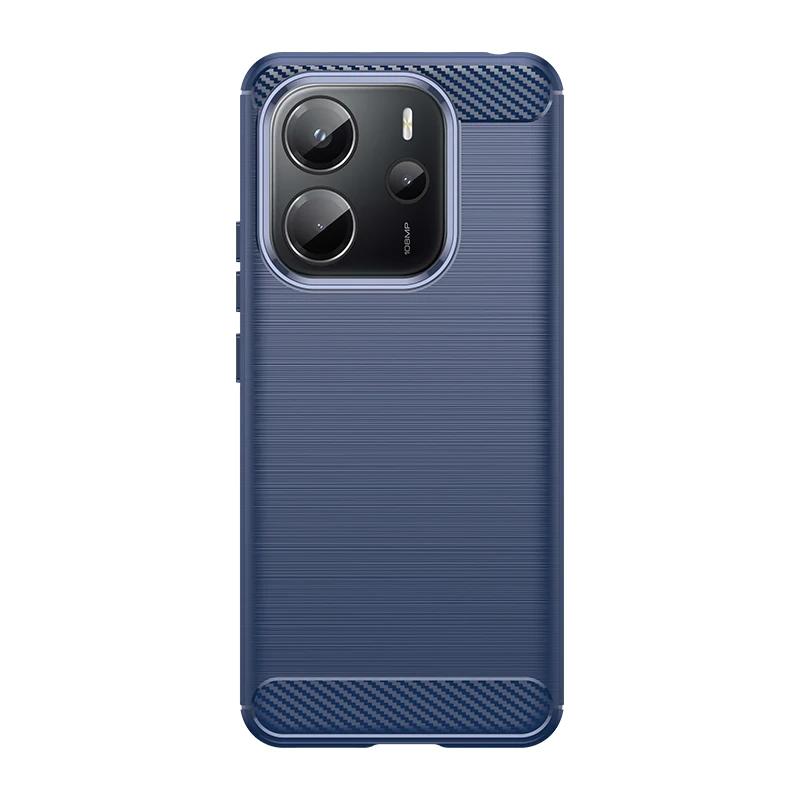 

Ударопрочный защитный чехол для телефона Redmi Note 13 13R Pro 4G Note 14 Pro Plus 5G Мягкие чехлы For Note 13 Pro 4G синий