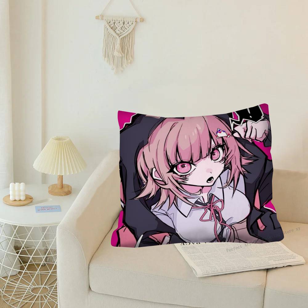 1Pc Anime D-Danganronpas-Cute Pillow Case Fashion Square Pillowcase Bedroom Sofa Room Ins Decoration Leisure