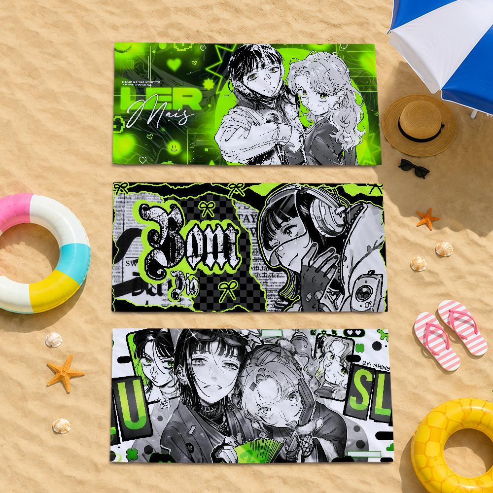 Bath Towels Anime Art K-Kinioto Green Yuri T-TGSWIIWAGAA Soft Quick Dry Gift Travel Gym Bathing Spa Camp Sport Pool Towel Gift