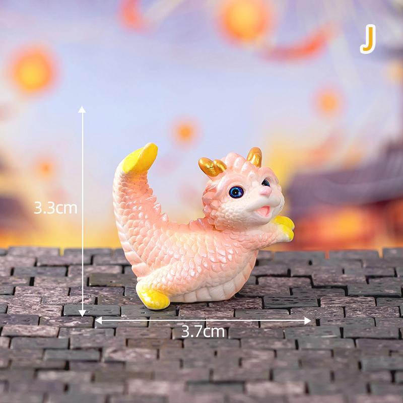Cute Mini Dragon Figurine 2023 Year Of The Dragon Ornament Micro Landscape Decoration Dollhouse Miniature Toy