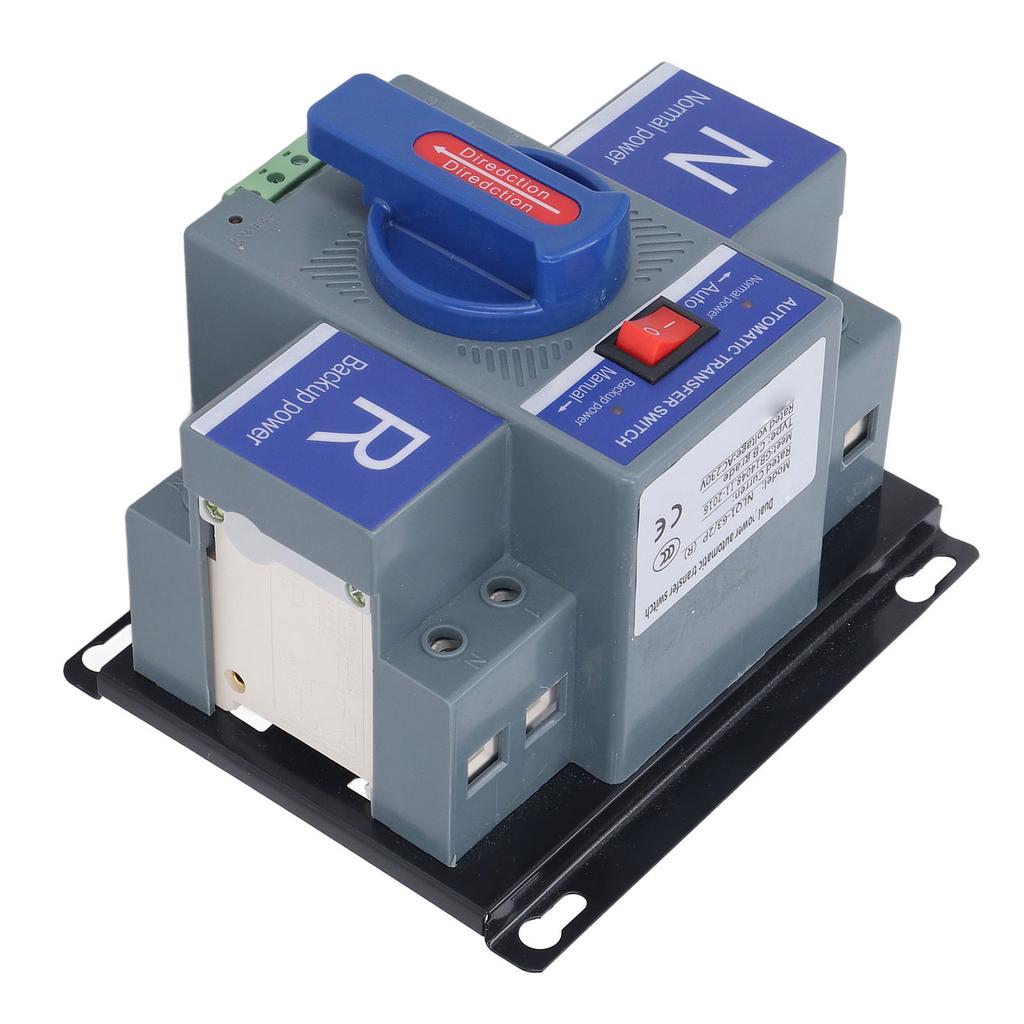 Double Power Automatic Transfer Switch 2P CB Type Mini Changeover AC230V for Household PV 63A