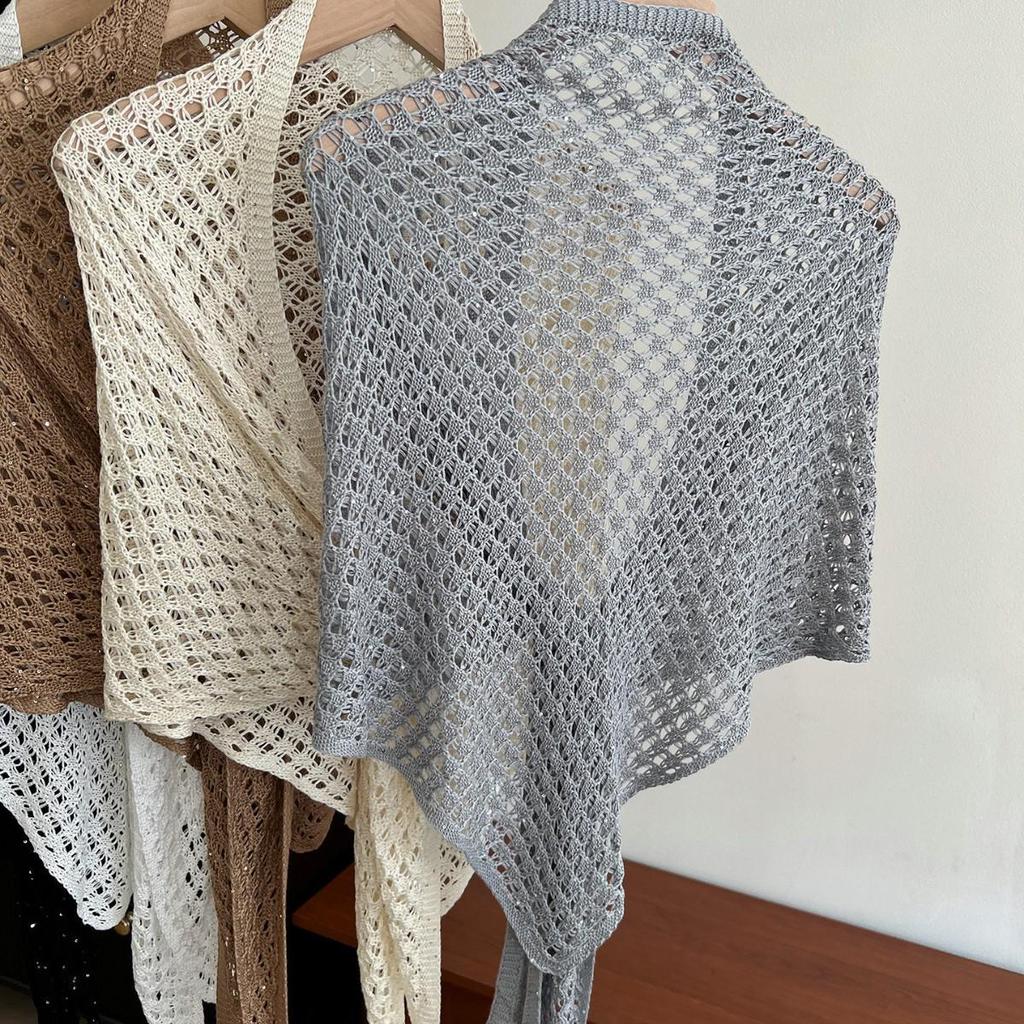 Versatile Summer Ice Silk Shawl for Sun Protection and Air-Conditioned Rooms