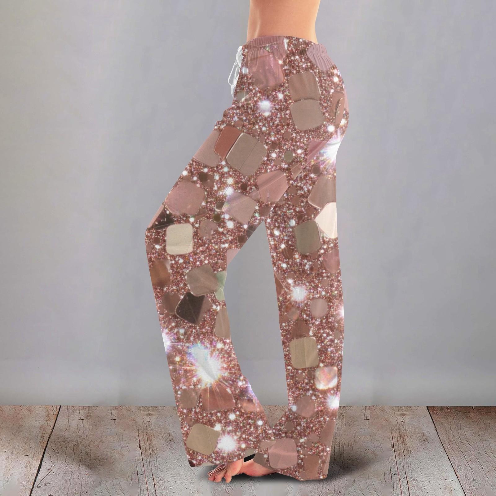 Женские милые брюки с цветочным принтом на завязках, повседневные пижамные брюки XXXL