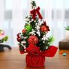 20CM Seasonal Xmas Tree Ornament with Balls Tabletop Christmas Pine Tree Festival Theme for Home Office Party Decor