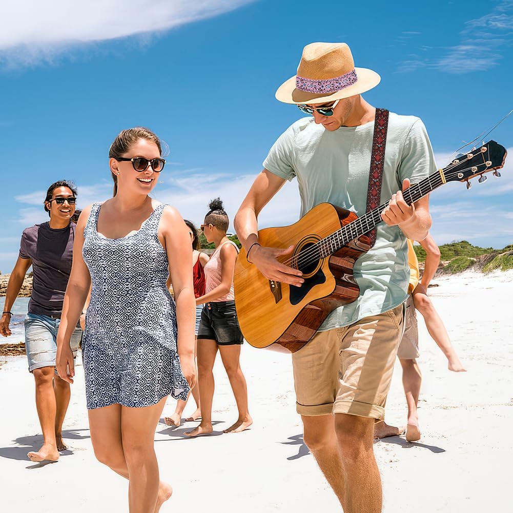 WEBEEDY 7 Colors Boho Jacquard Trim Wide Floral Embroidery Ribbon Trim Sewing Fabric Ribbon for Headband,Handbag Strap,Clothing Decoration,Gift