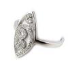Silver Ring 'Sissi' Silvery White (rhodium) - 20x9 Mm