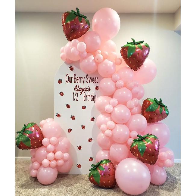 JOGAMS Strawberry Balloon Arch Kit, Strawberry Party Decorations with Red Polka Dot Strawberry Balloons for Strawberry/Berry First/Sweet One Themed