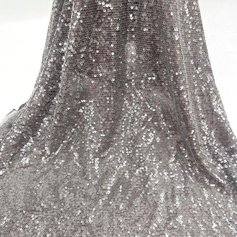 Tessuto di Pizzo Ricamato Full Paillettes Lucide Multicolore Materiale da Cucito Fai da Te per Abito da Sposa Tessuto Decorativo per Abbigliamento