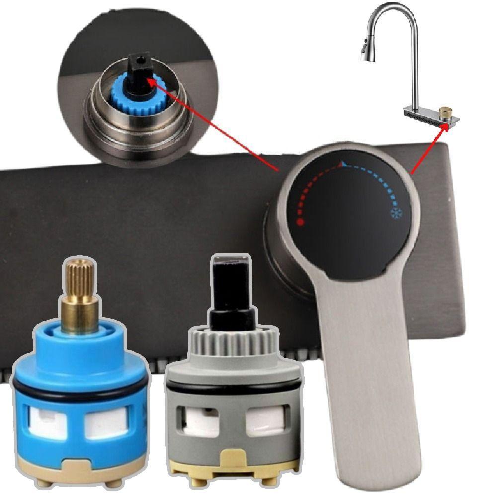 35mm Size Faucet Valve Core 2 Way Replacement Valve Durable Faucet Cartridge Kitchen Taps