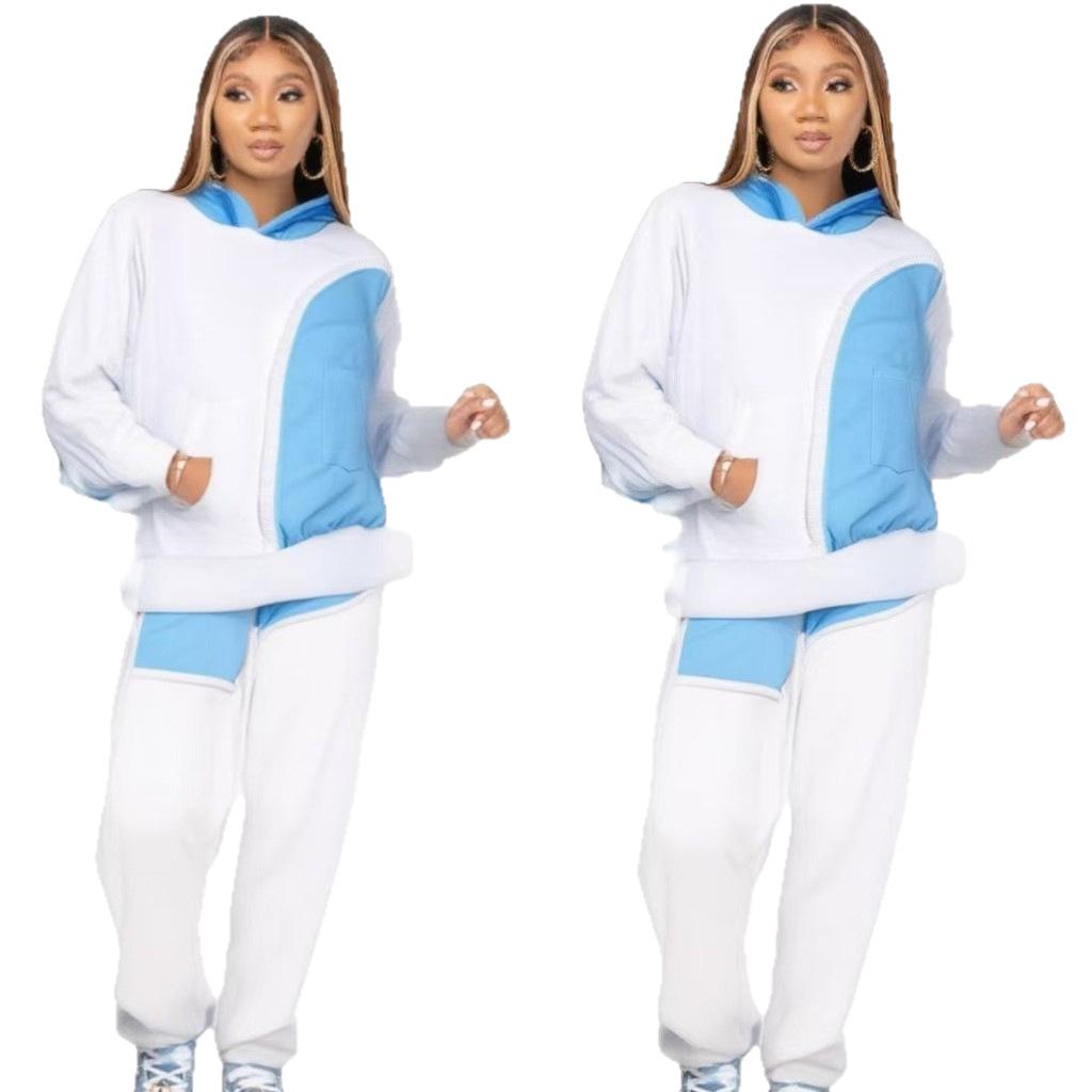 2025 Damen Modisches Langarm-Sport-Sweatshirt mit Bündchen Zweiteiliges Set