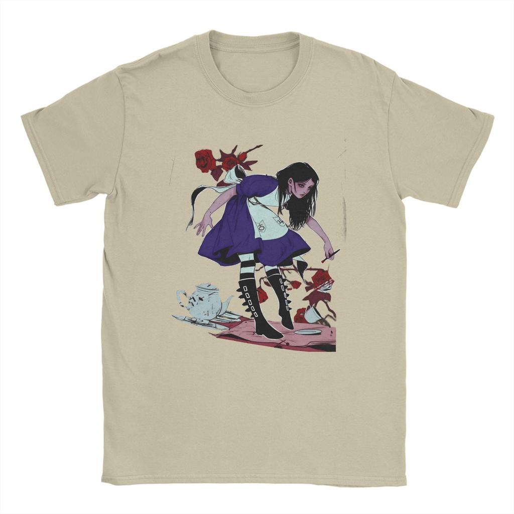 Unisexs Game AAlice Madness Returns T Shirts  100 Cotton Tops Vintage Short Sleeve Round Neck Tees Adult TShirts
