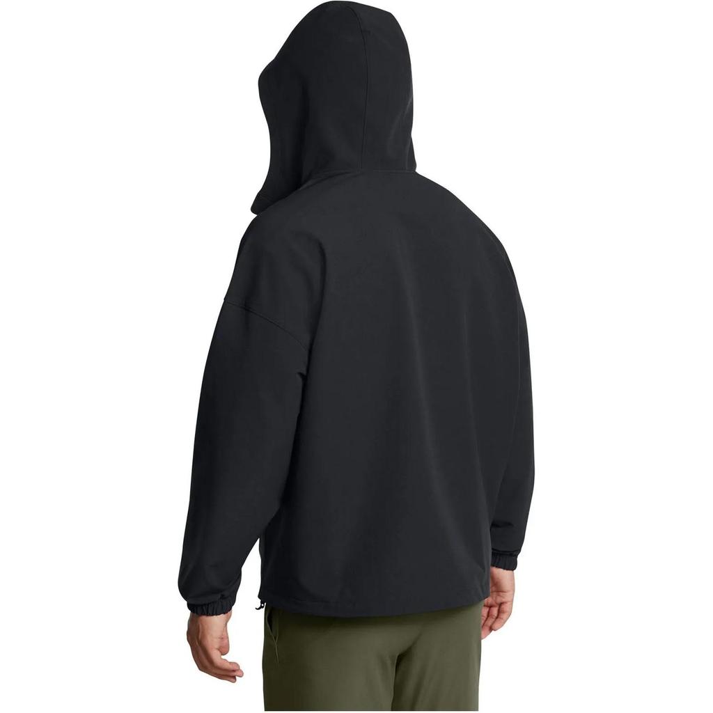 Under Armour Vibe Stormshell Hoodie With Small Logo Drop Shoulder Long Sleeve Sweatshirt Men sweatshirt Black 1386575-001