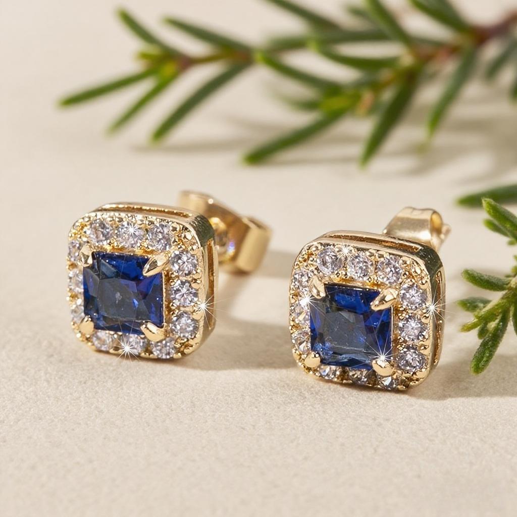 Geometric elegant square earrings for women's wedding engagement party jewelry accessories