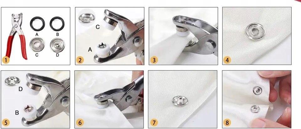 Set di Occhielli Rivetti per Lavorazione Pelle 100X Vari Colori
