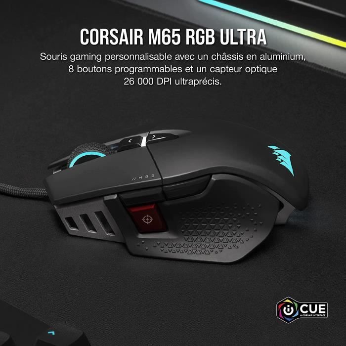 Corsair souris m65 rgb ultra - black (ch-9309411-eu2)