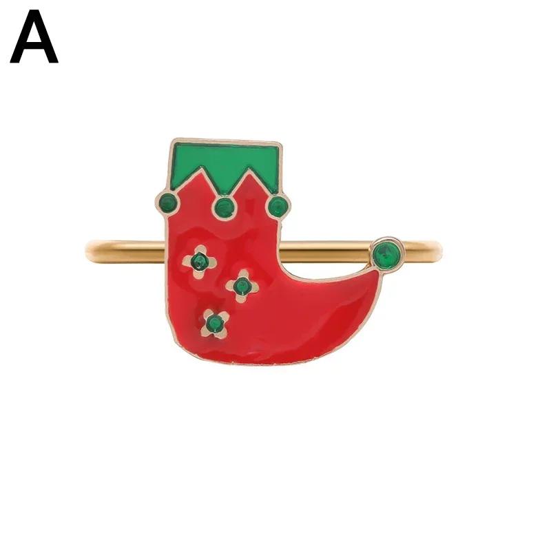 Weihnachts-Serviettenring Metall Weihnachtsglocke Elch Serviettenhalter Blumenkranzringe Hochzeitsbankett Hotel Tischdekoration und Accessoire