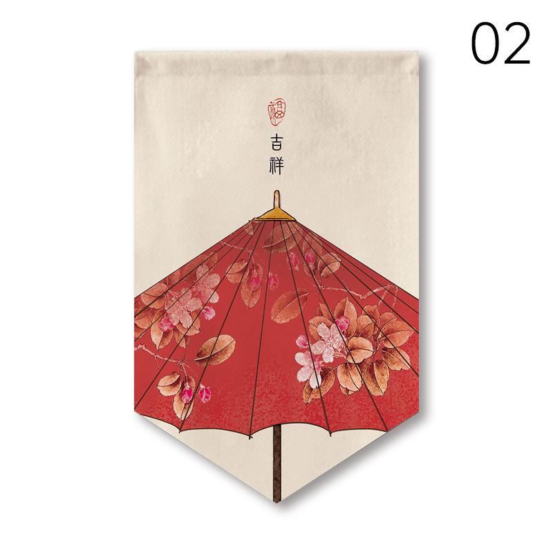 Chinese Style Pennant Home Decor Door Head Curtain Shop Signboard Homestay Teahouse Hanging Half-curtain Kitchen Short Curtain