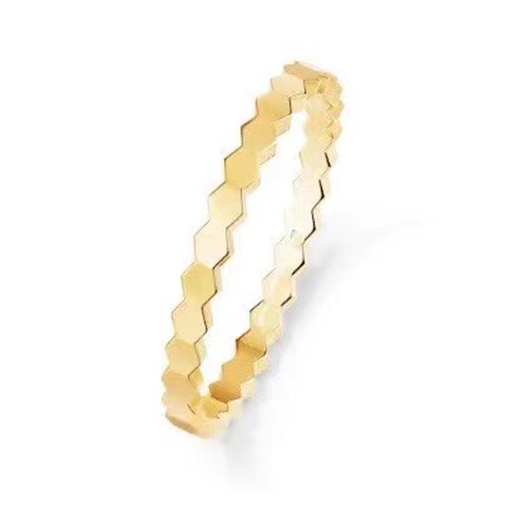 Shangjia Starry Sky 18k Rose Gold Honeycomb Ring – Niche Design, High-End Feel