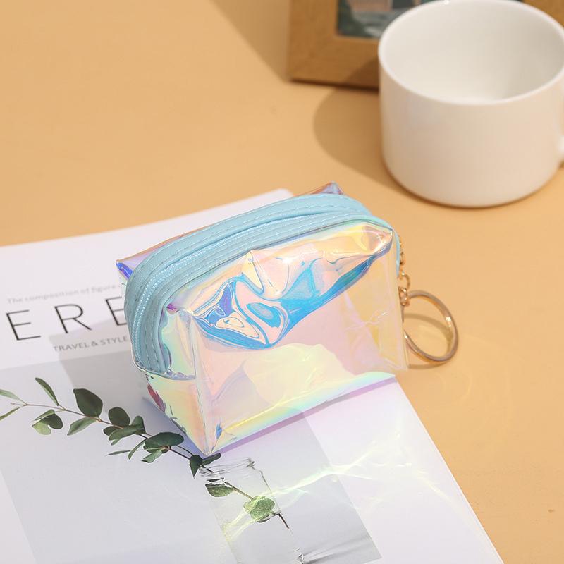 Pvc Transparent Laser Coin Purse Student Can Be Stored Waterproof Mini Coin Keychain Bag