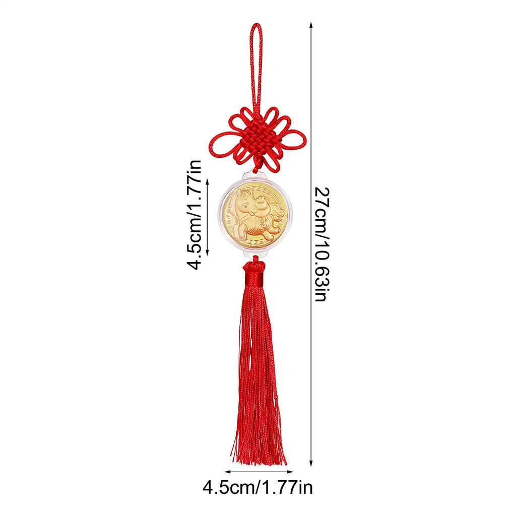Chinese New Year Horse Charm 10 Pieces Gold Home Decors With Tassel And Knot Chinese New Year Horse Ornament For Cars Bags Shop