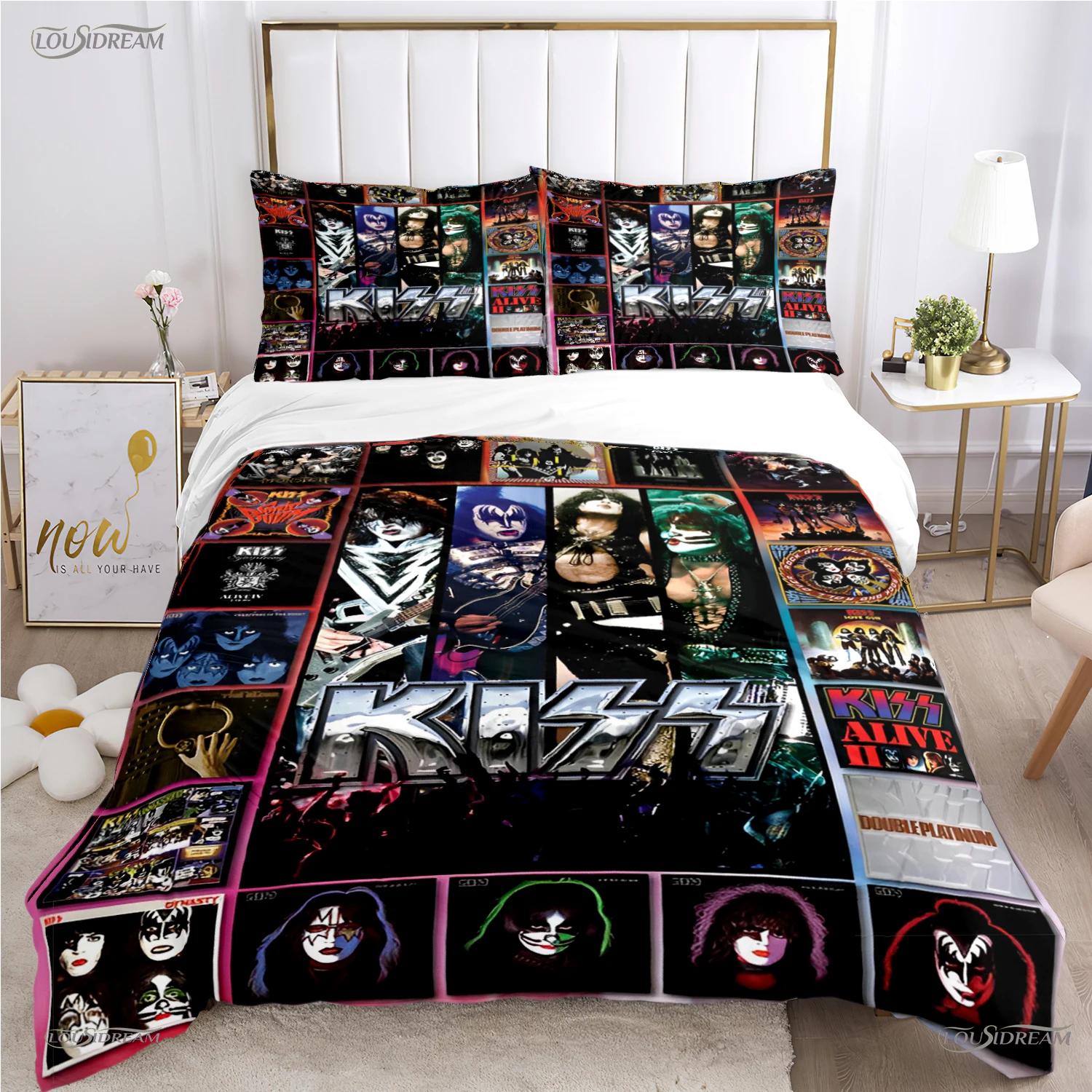 

Kis Bplus Rock Music Al Season Soft Duvet Cover Warm Comforter Beding set Soft Comfortable Quilt Cover plus Pilowcases Ten Single/Double/Quen/King 135*200cm Eu-Single