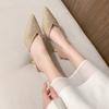 Fashion Fashion Top Slip-on Slippers Summer New Pointy Head Shallow Mouth Sequin Cloth Cover Foot Non-slip High Heels