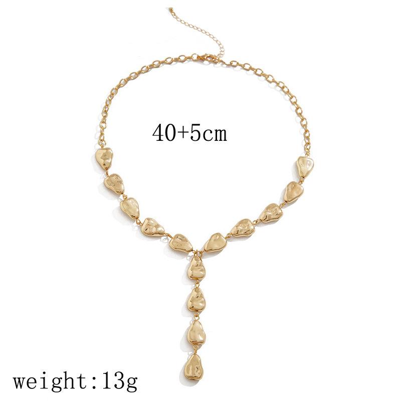 New Irregular Baroque Y-shaped Clavicle Chain Ins Premium Sense Niche Water Drop Pendant Necklace Female