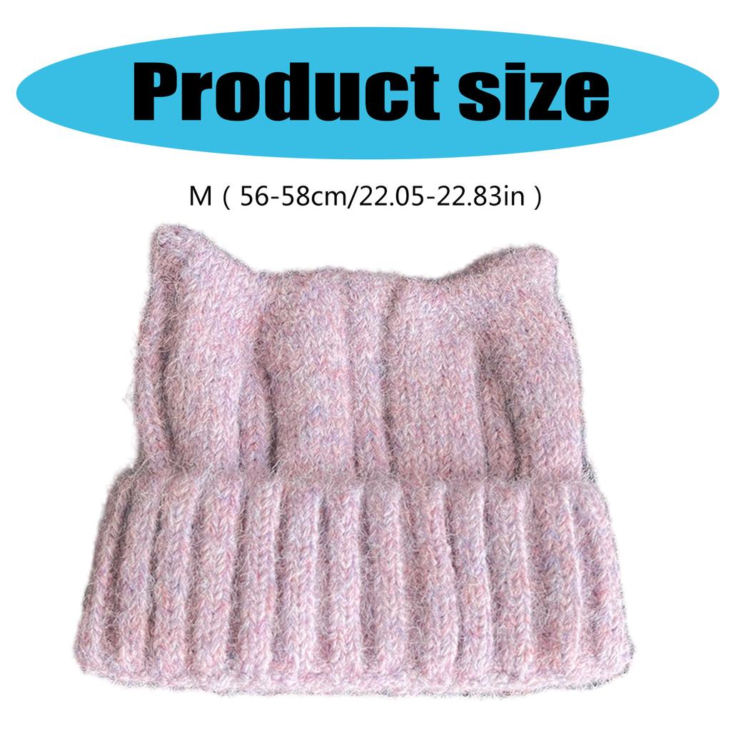Lovely Devil Ear Hat for Adult Fashion 2000S Thick Warm Skull Caps for Teens Girl Winter Autumn Head Warmer Daily Headwear