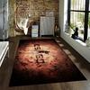 CSGO Themed Rug with Action Silhouette and Distressed Style Suitable for Use As an Anti-slip Game Mat for Living Room and Bedroom Sofas