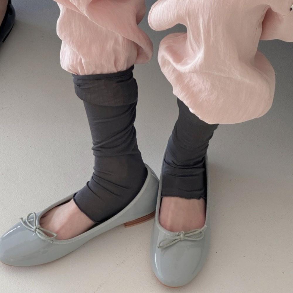 Breathable Lyocell Ice Silk Leg Warmers Sun Protection Stepping Calf Socks Leg Cover Women Summer