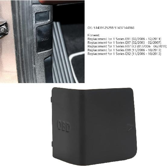 OBD Socket Cover OBD Diagnostic Plug Cover 51437144966 Socket Lid Replacement for 1 Series E81 E82 E87 E88 LHD (Black)