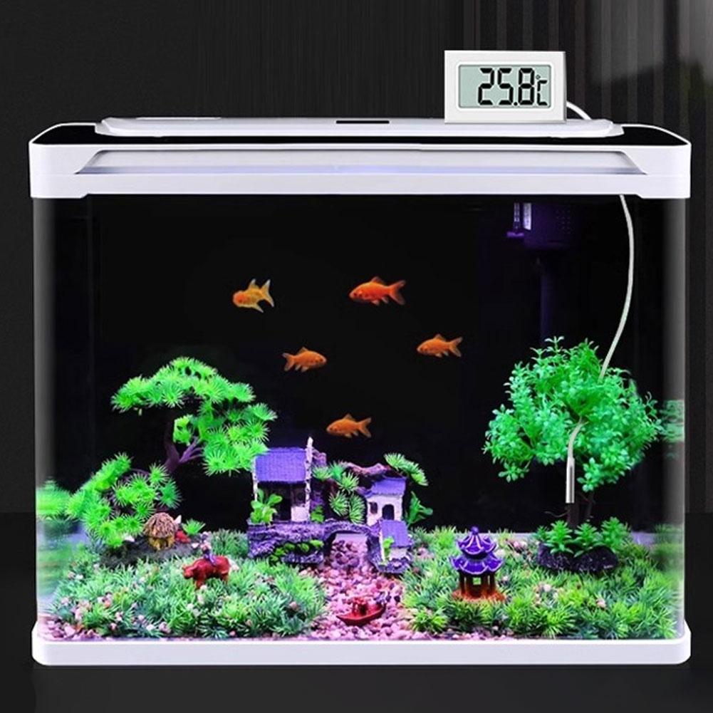 Digital LCD Display Thermometer Hygrometer with Probe Household Digital Thermometer Suitable for Fish Tank Hydroponics