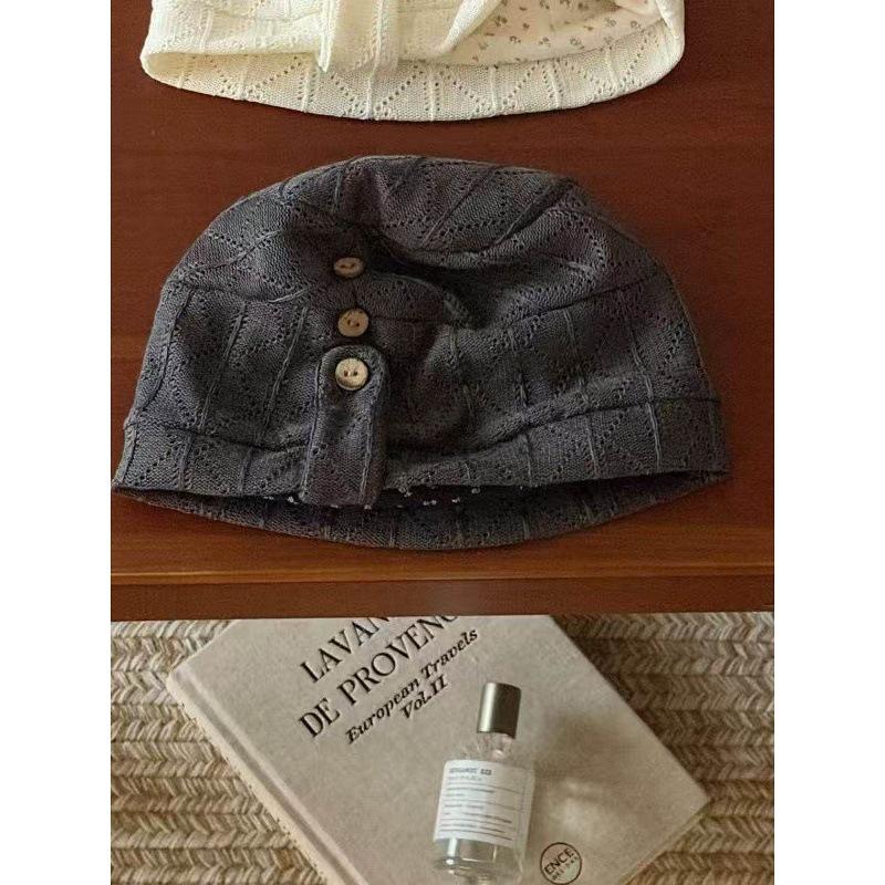 Spring and summer new lazy wind knitted pile hat women's versatile face small warm cold hat hat