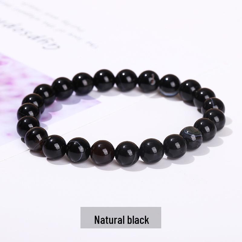 

Браслет из круглых бусин полосатого агата - Унисекс, Простая мода для лета 6mm Bead